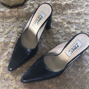 Black leather mules by Philip Alexander size 6